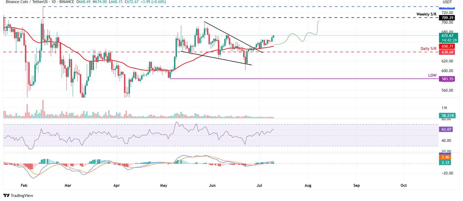 BNB/USDT daily chart
