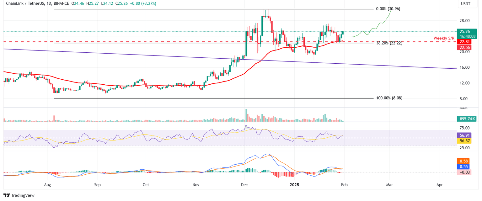 LINK/USDT daily chart