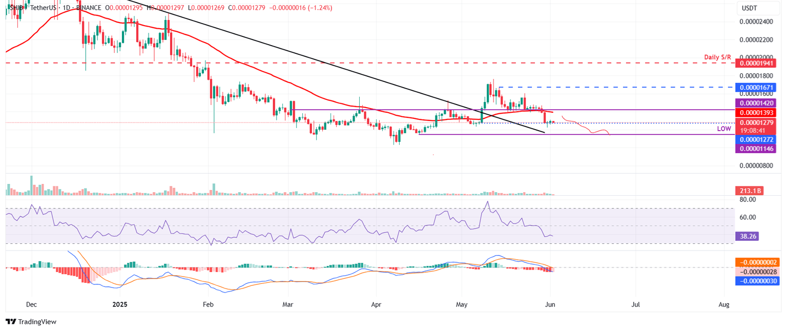 SHIB/USDT daily chart