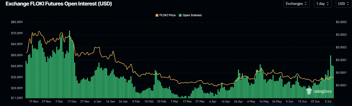 FLOKI open interest chart. Source: Coinglass