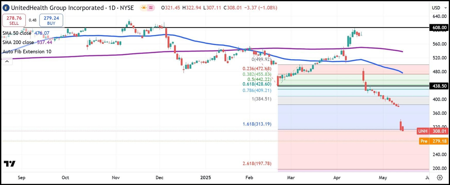 UNH daily stock chart