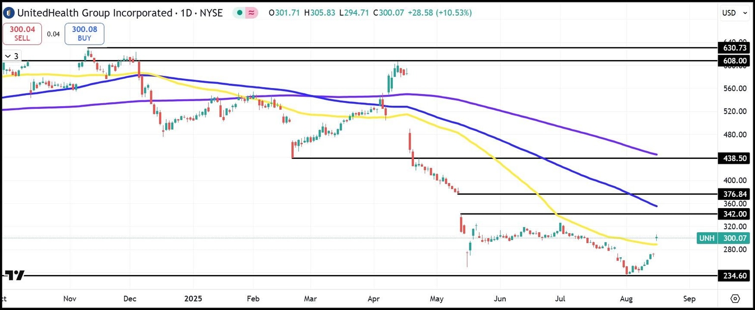 UNH daily stock chart