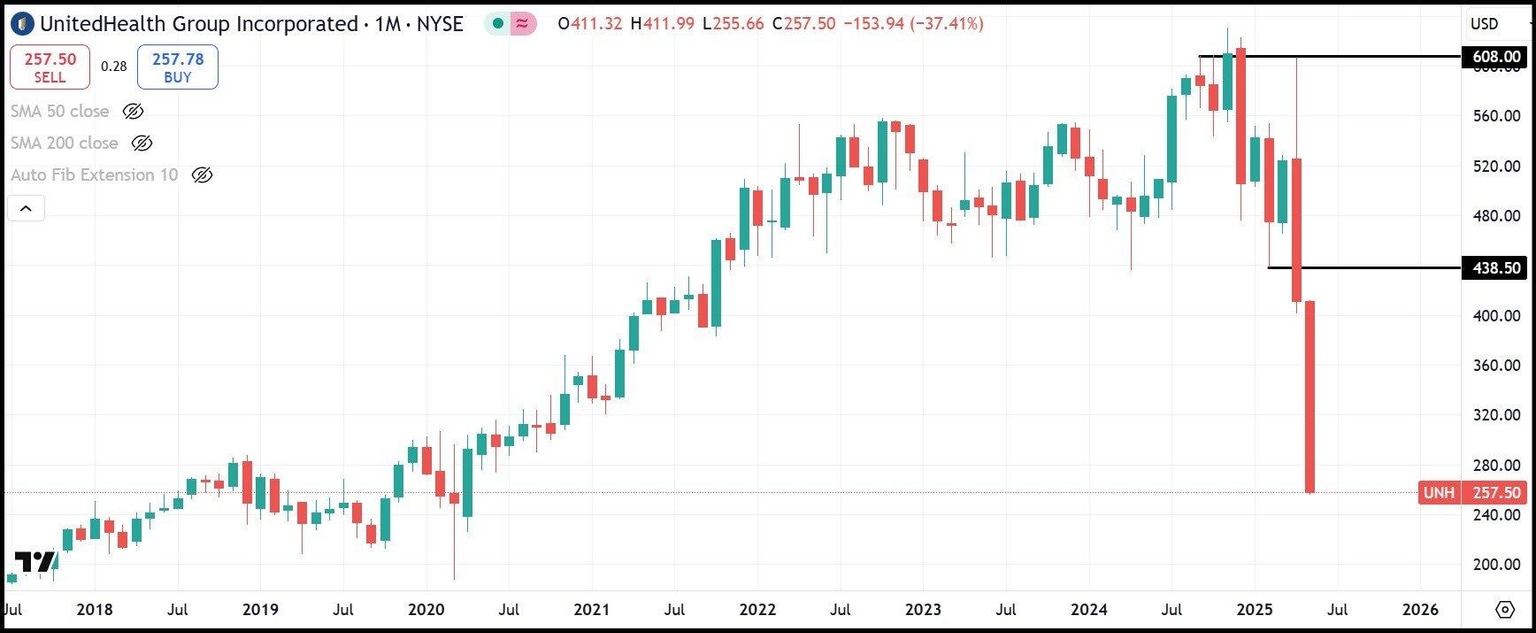 UNH monthly stock chart