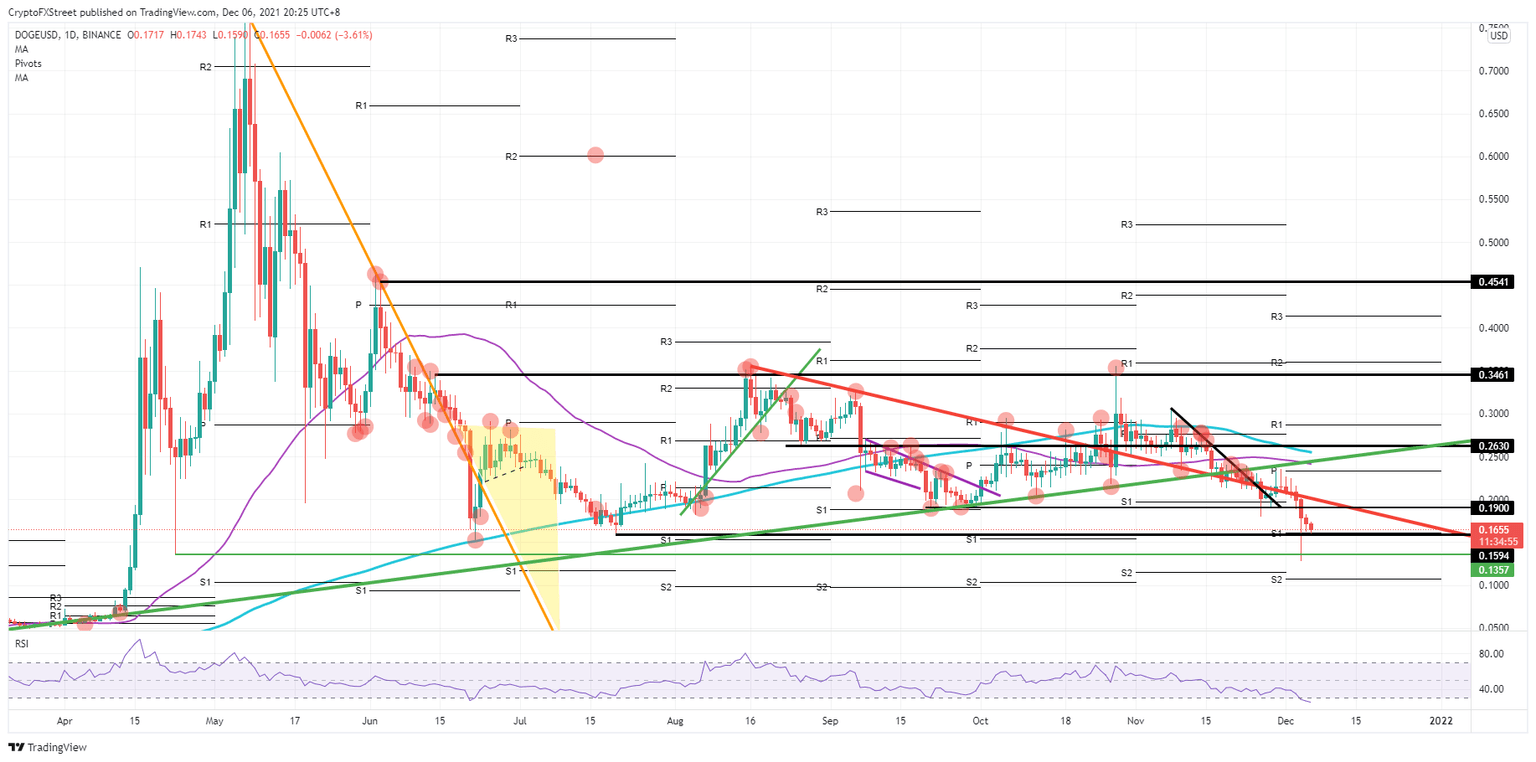 DOGE/USD daily chart