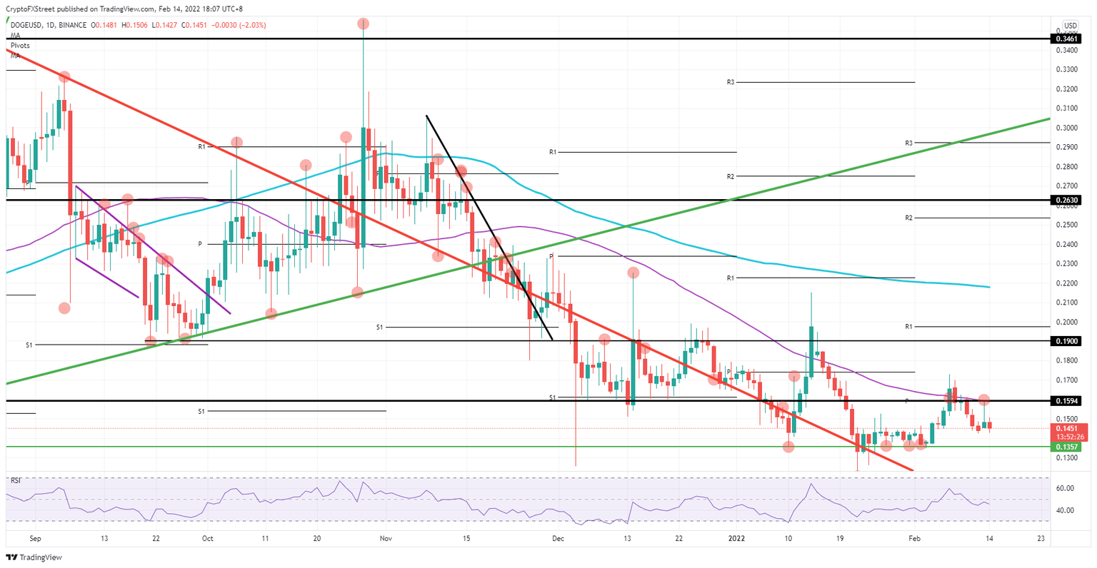 DOGE/USD daily chart
