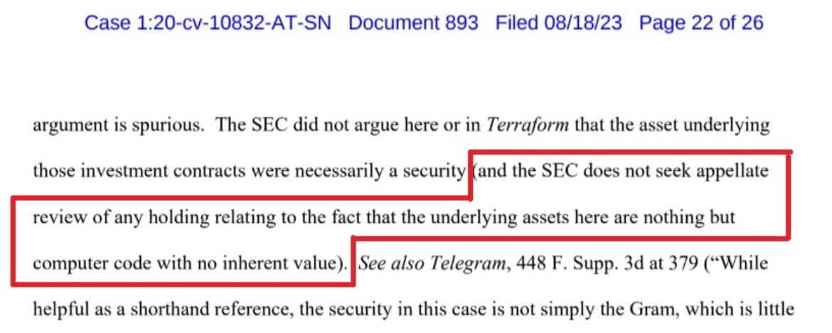 SEC motion for filing of interlocutory appeal