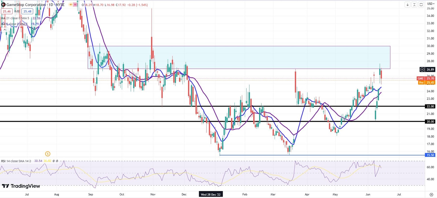 GME stock daily chart