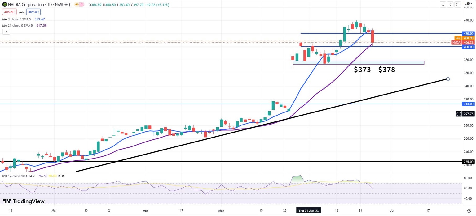NVDA stock daily chart