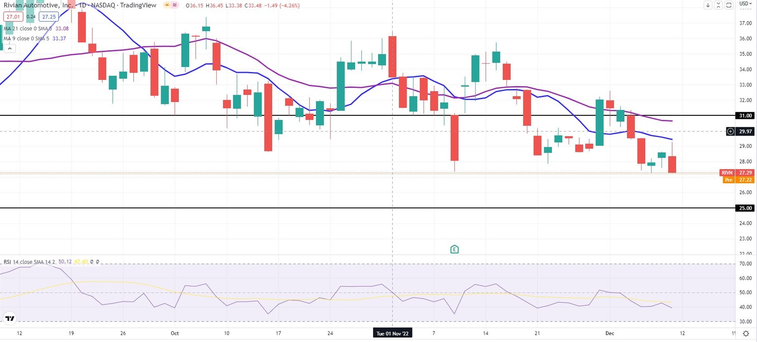 RIVN stock daily chart
