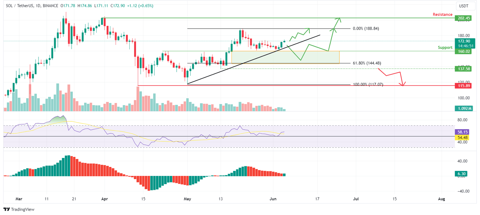 SOL/USDT 1-day chart