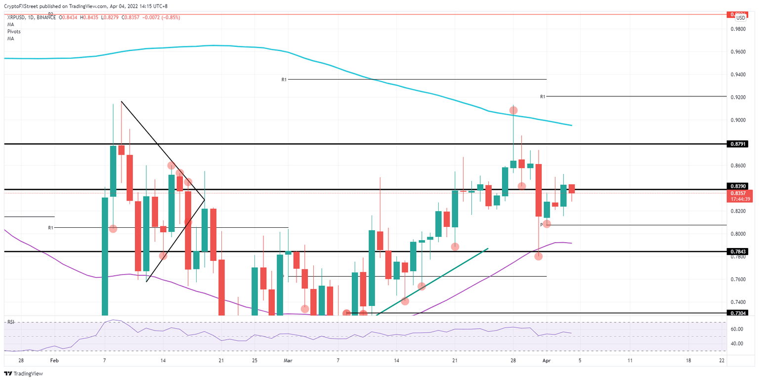 XRP/USD  daily chart