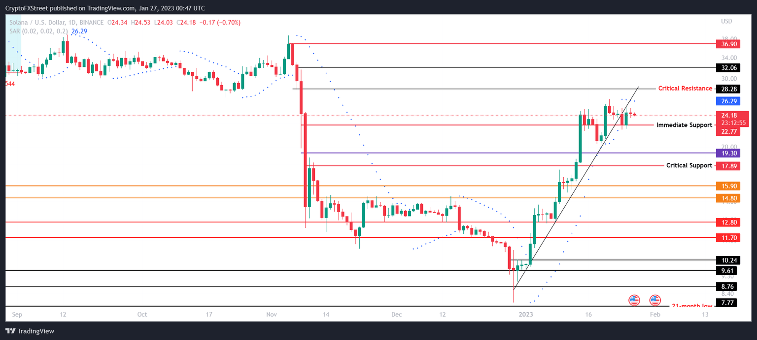 SOL/USD 1-day chart