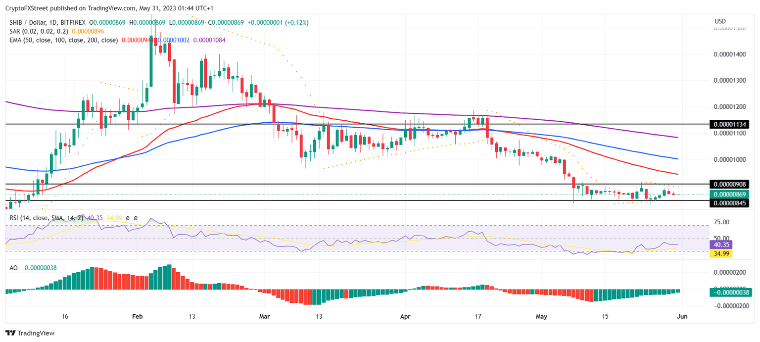 SHIB/USD 1-day chart