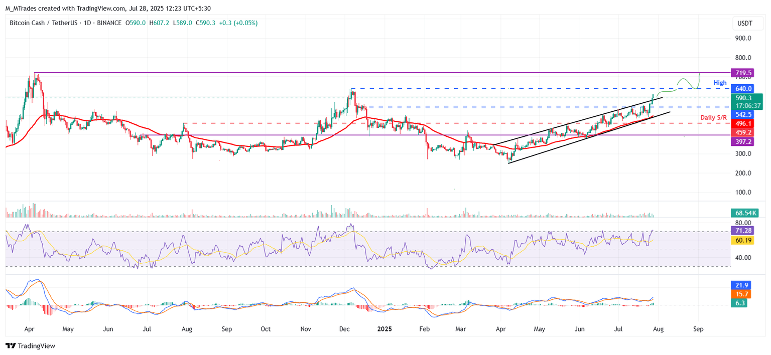 BCH/USDT daily chart