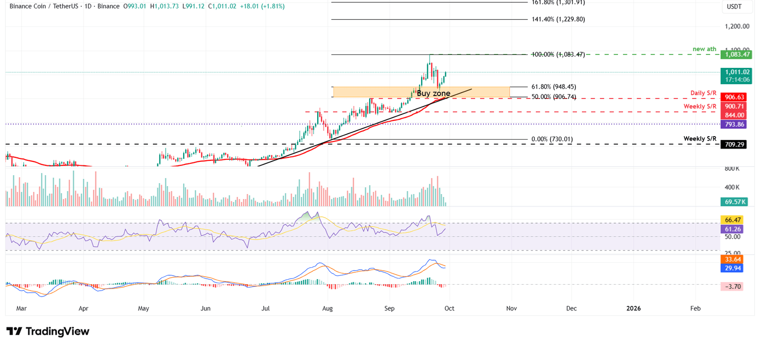 BNB/USDT daily chart
