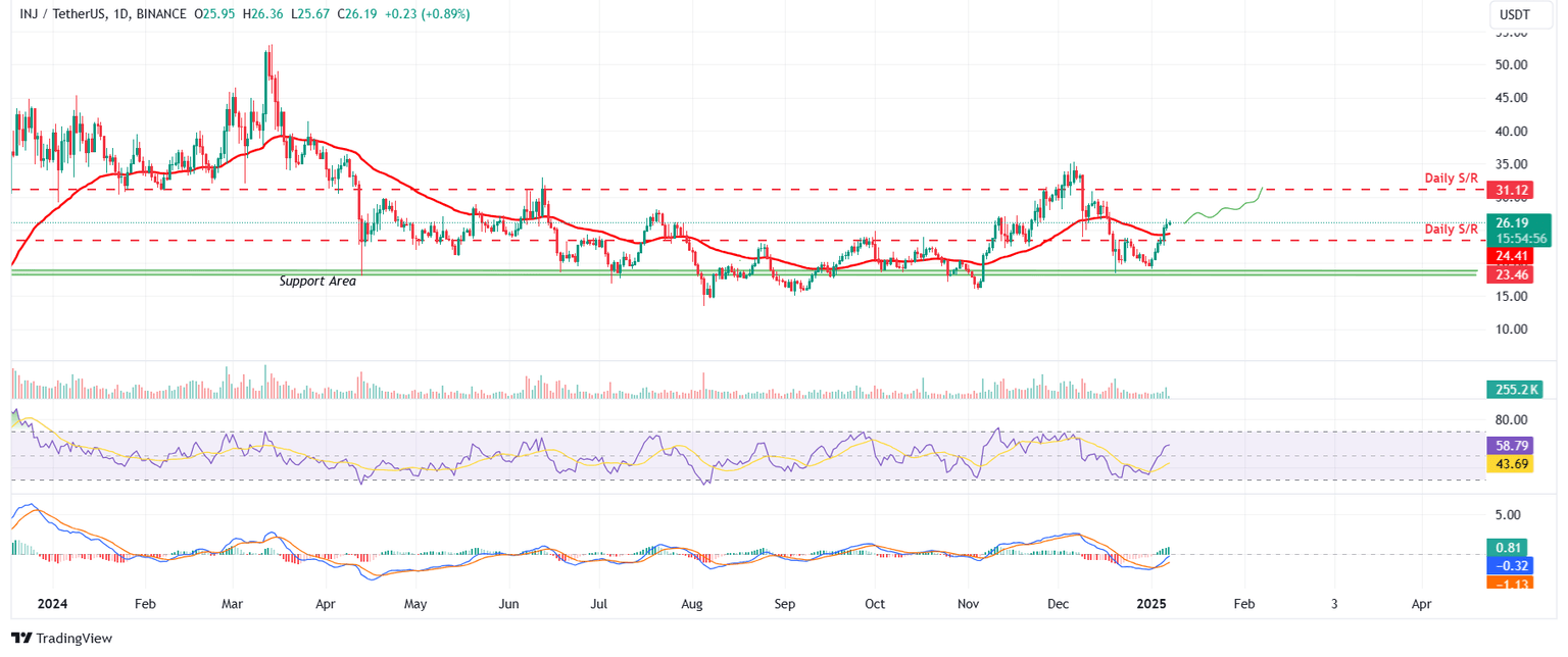 INJ/USDT daily chart