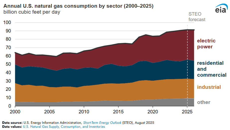 Natural Gas consumption 2000-2025