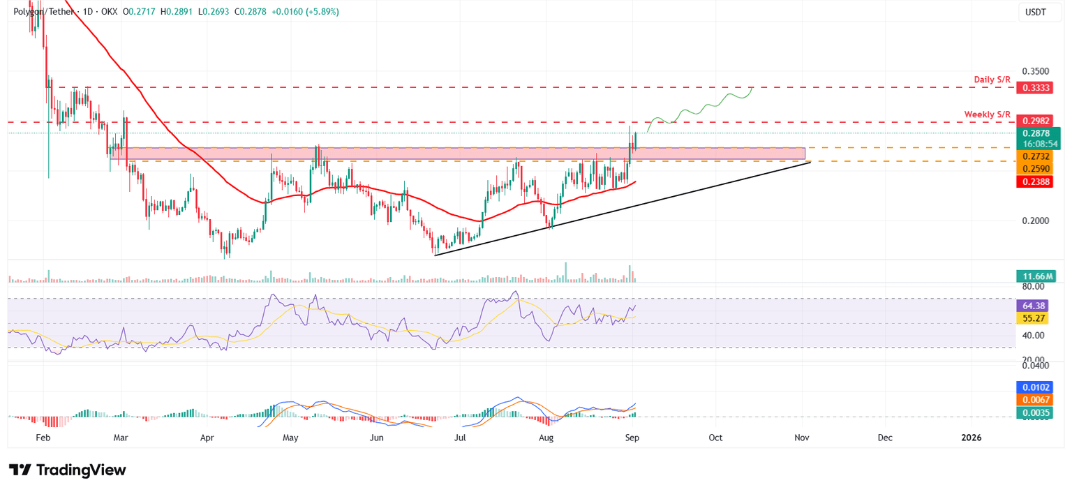 POL/USDT daily chart