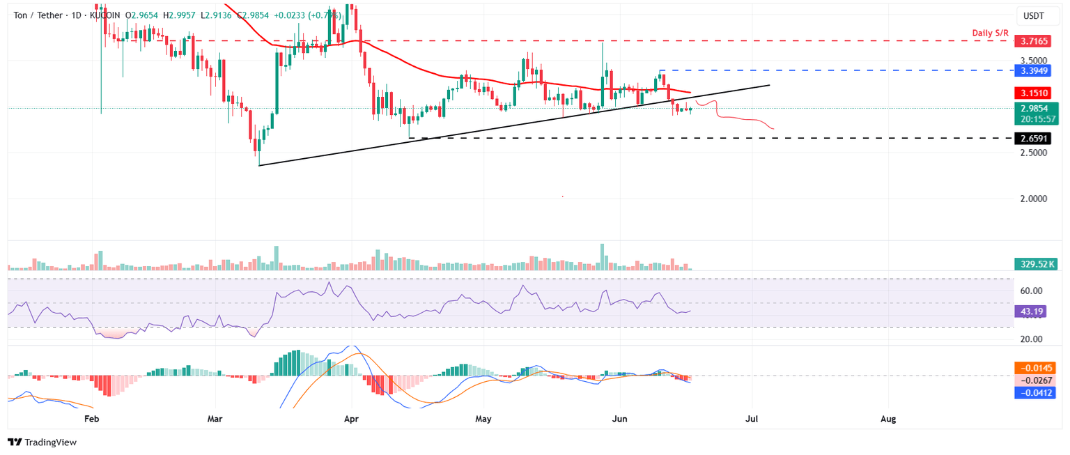 TON/USDT daily chart