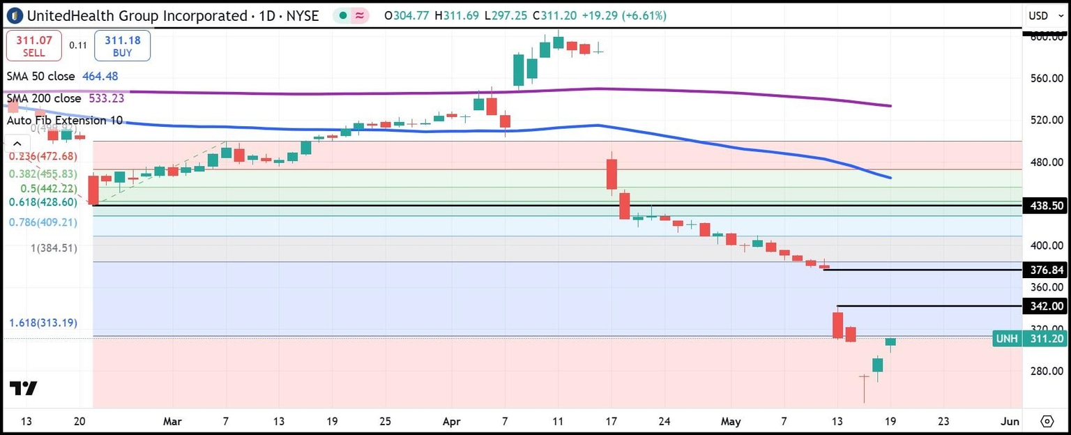 UNH daily stock chart