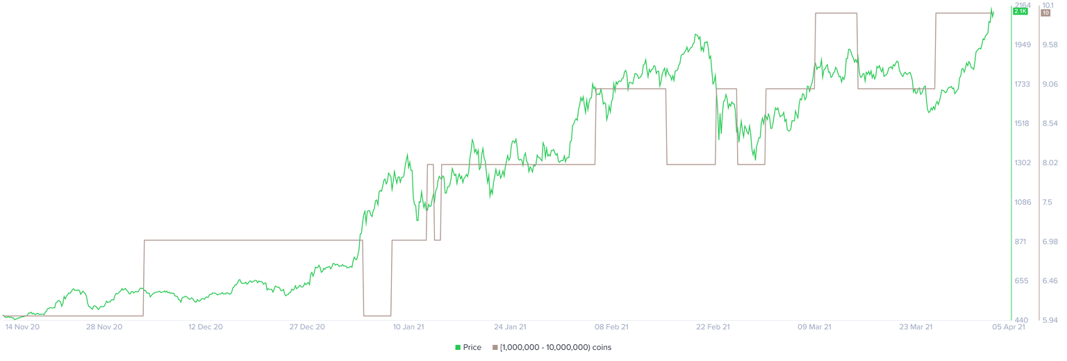 Ethereum whale holder distribution chart