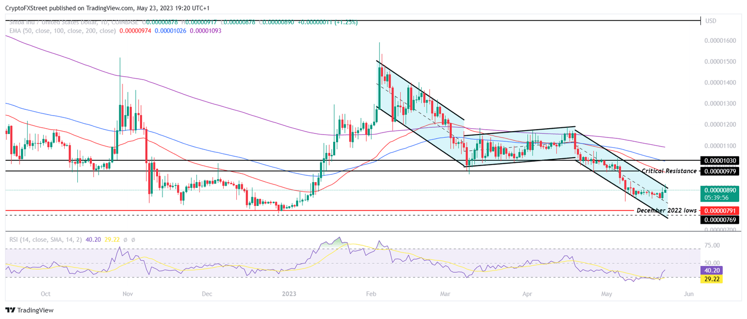 SHIB/USD 1-day chart