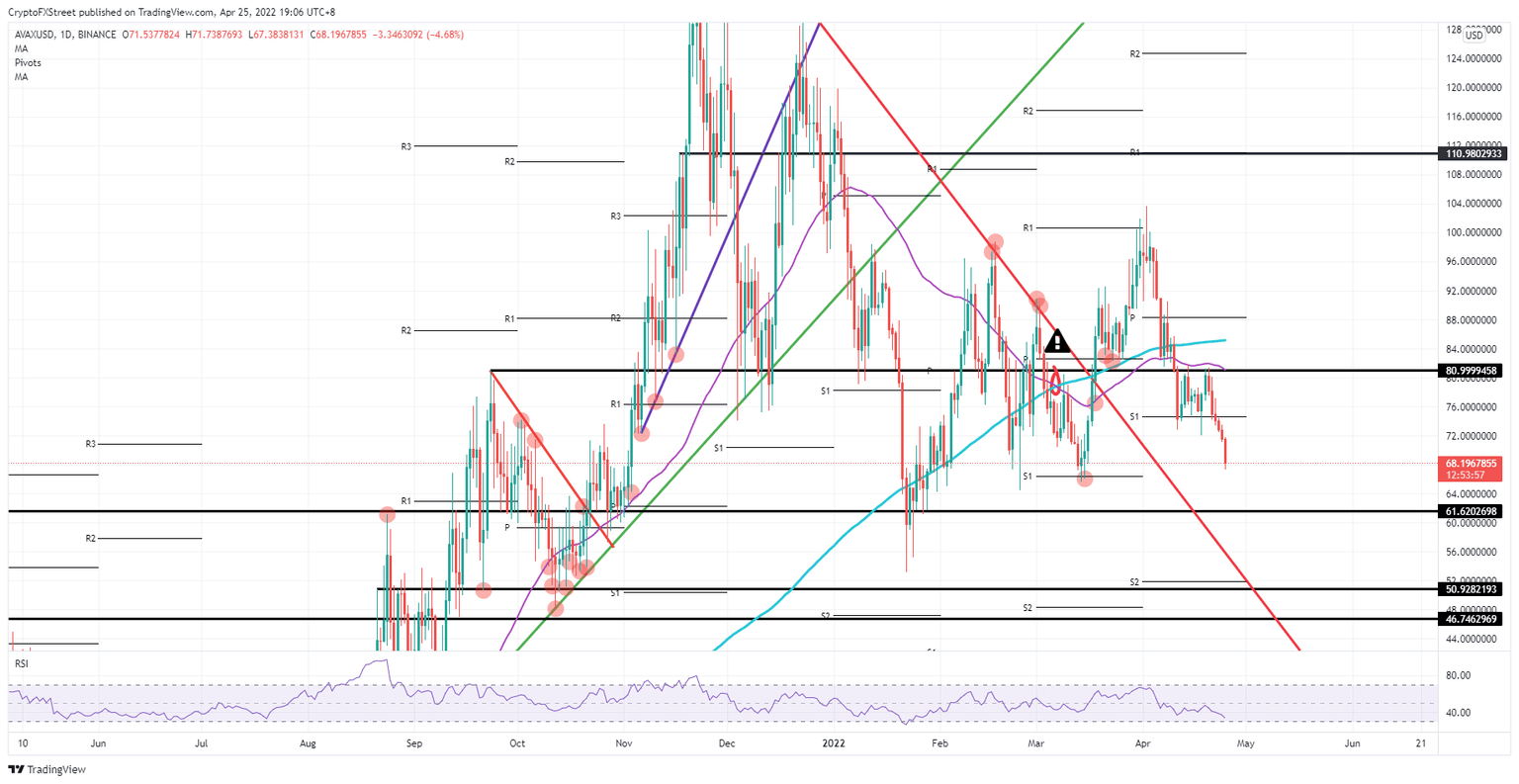 AVAX/USD daily chart
