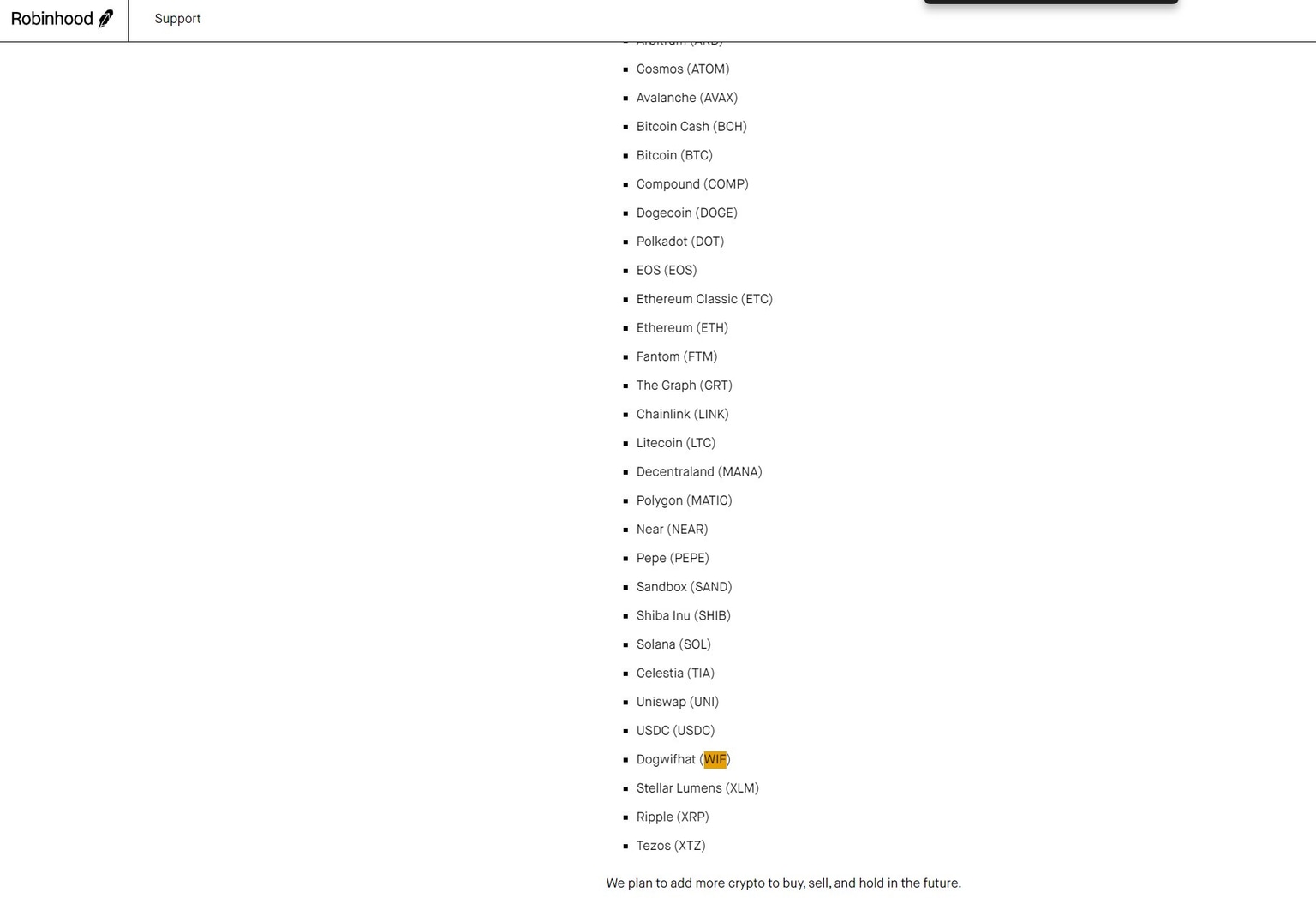Robinhood to list dogwifhat as WIF price tags $1, is Coinbase next?
