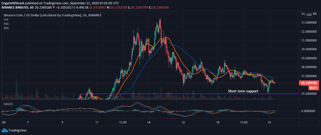 BNB/USD price chart