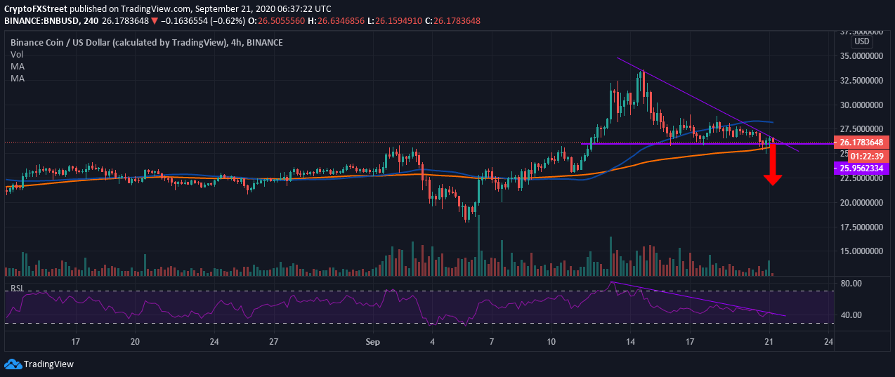 BNB/USD price chart