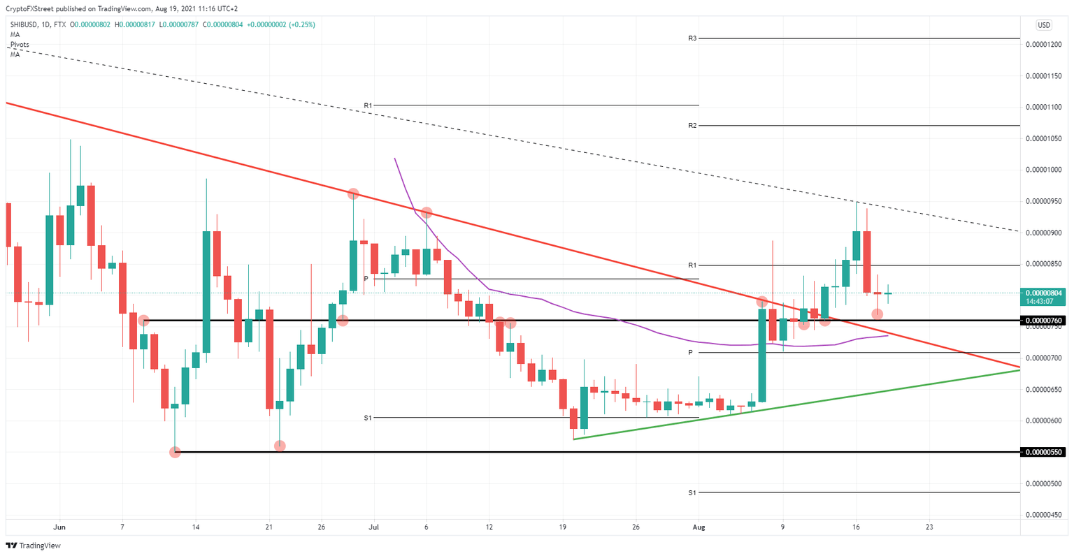 SHIB/USD daily chart