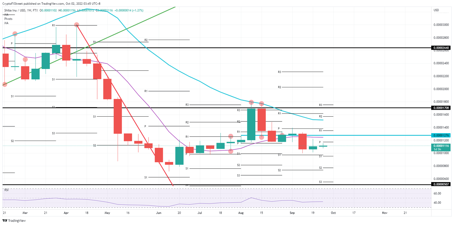 SHIB/USD Weekly chart