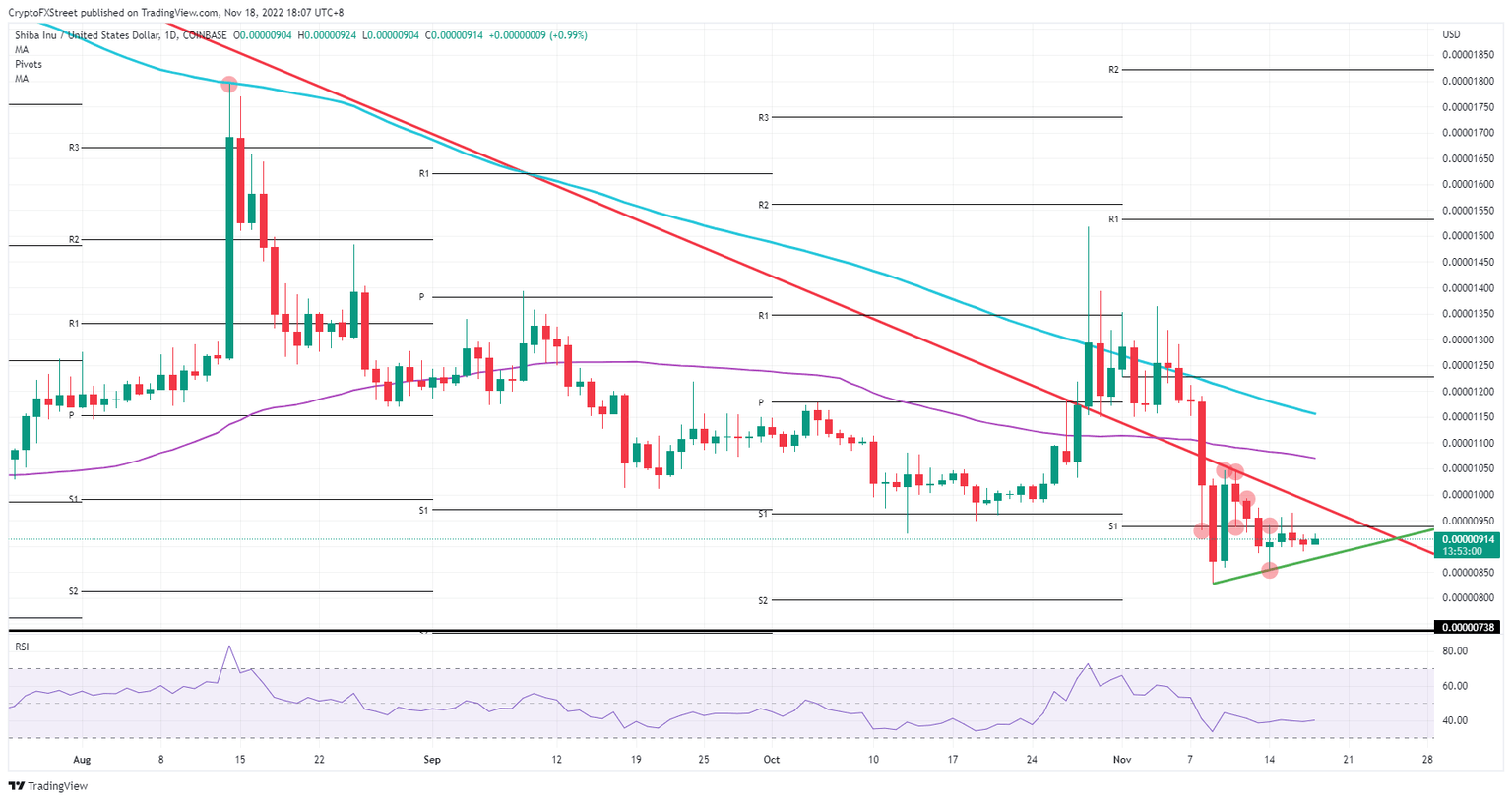 SHIB/USD daily chart