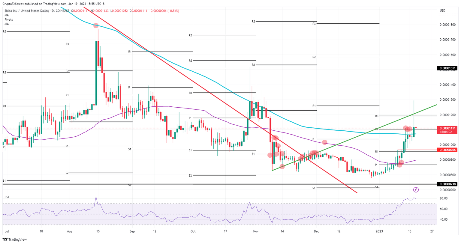 SHIB/USD daily chart