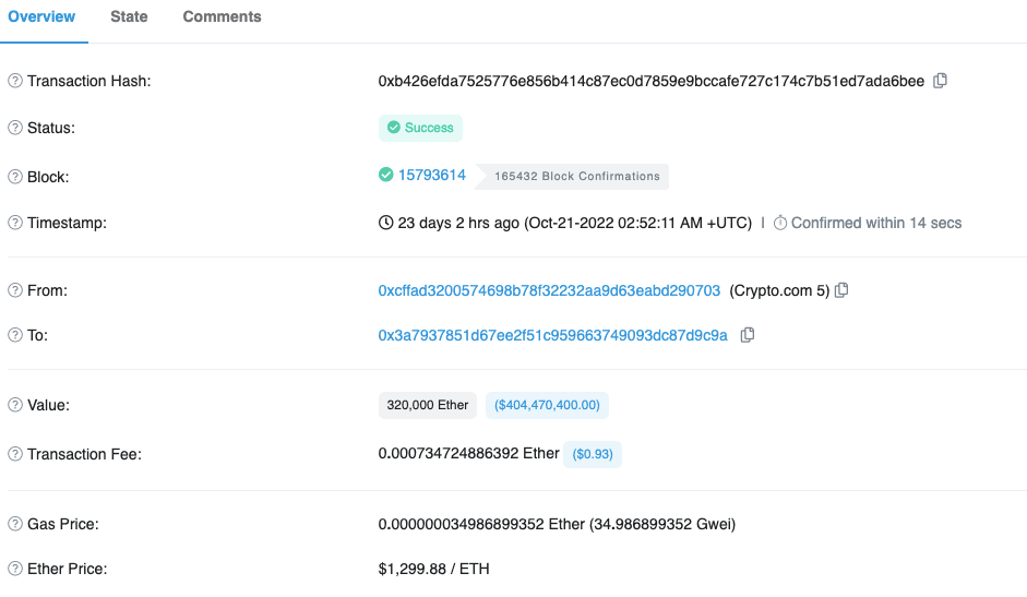 Ethereum transfer from Crypto.com to Gate.io