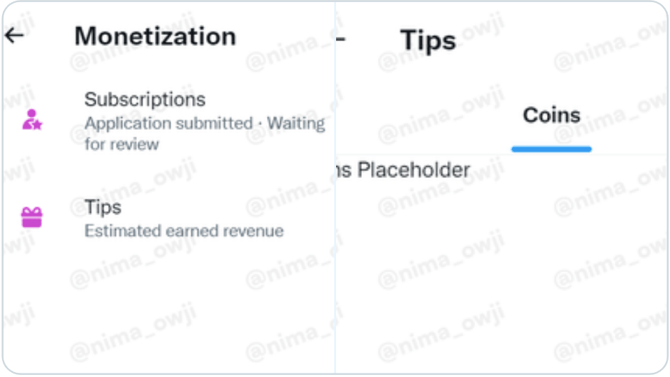 Screenshots of the feature under development
