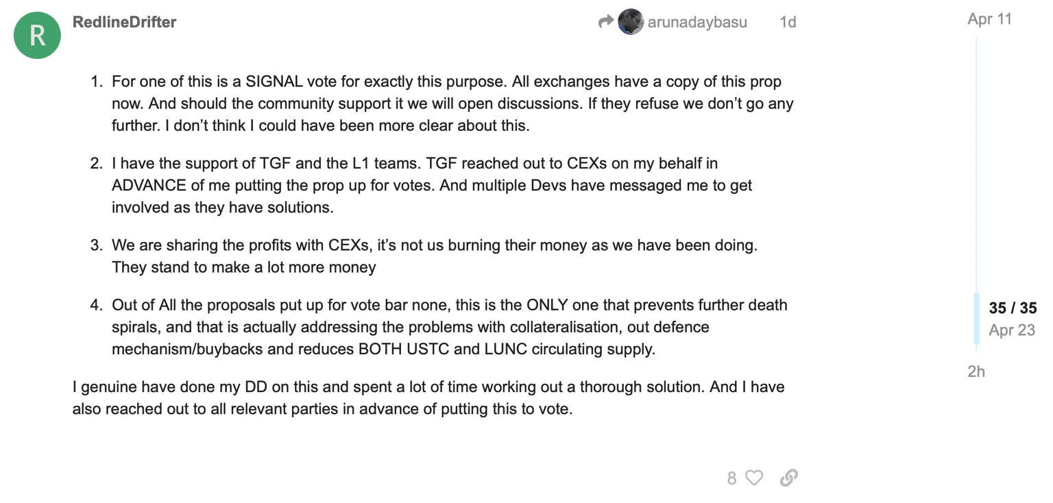 Latest update on Terra community proposal