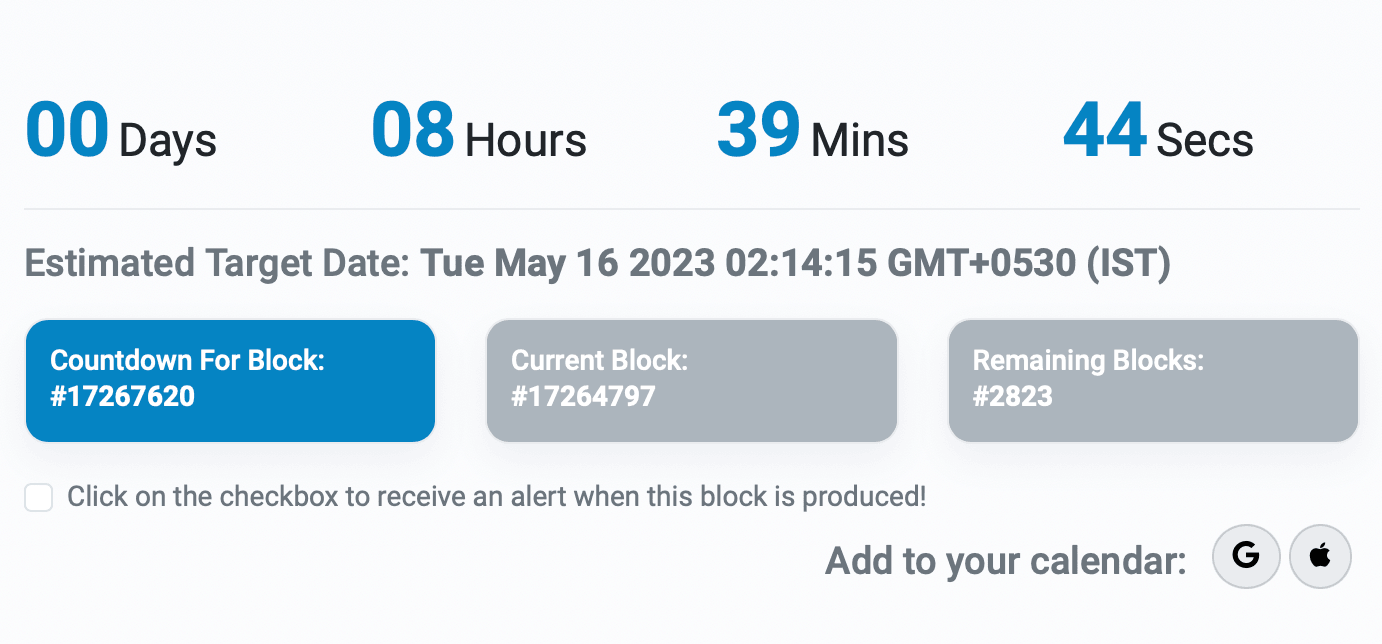 Countdown to GALA V2 token snapshot