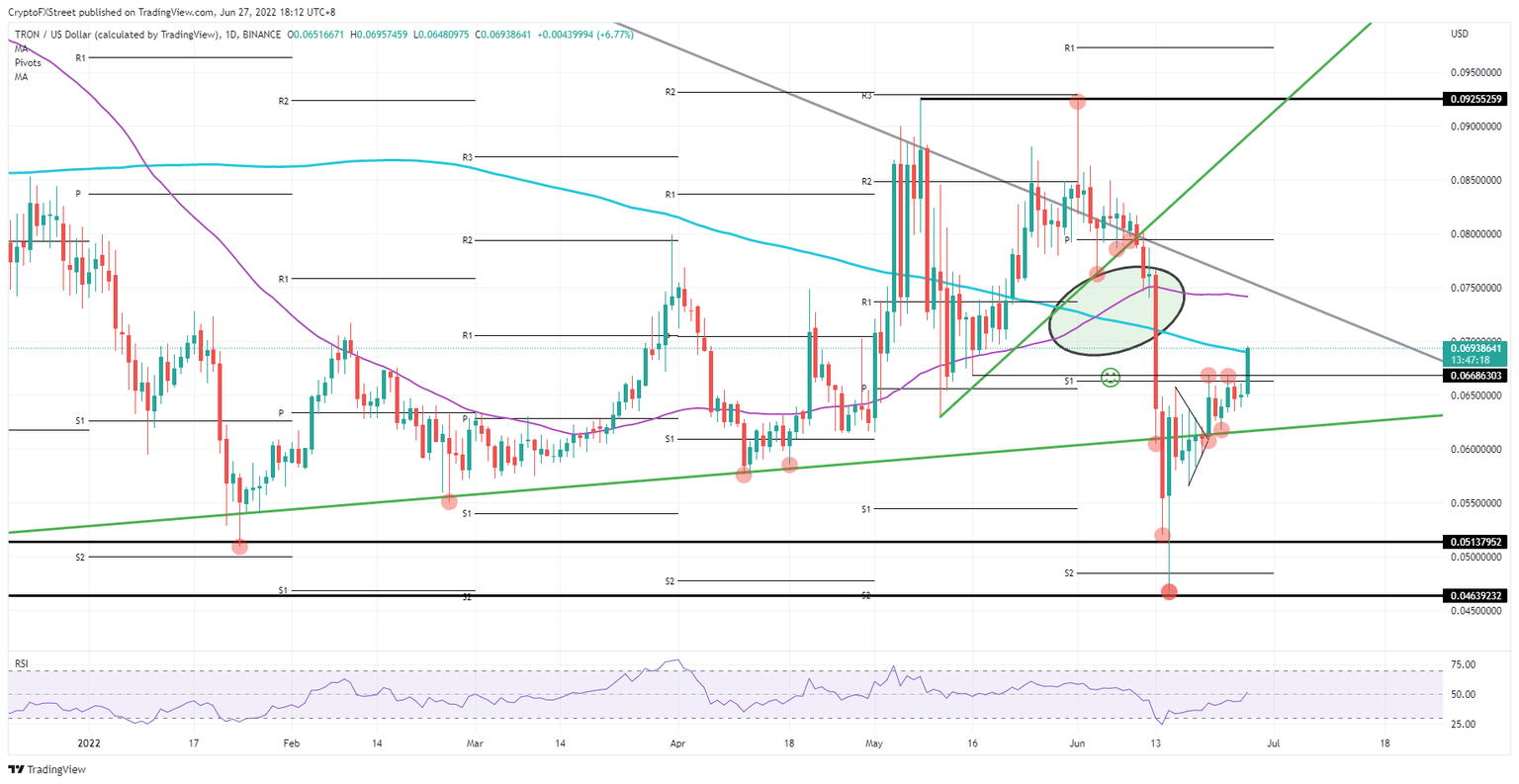 TRX/USD daily chart