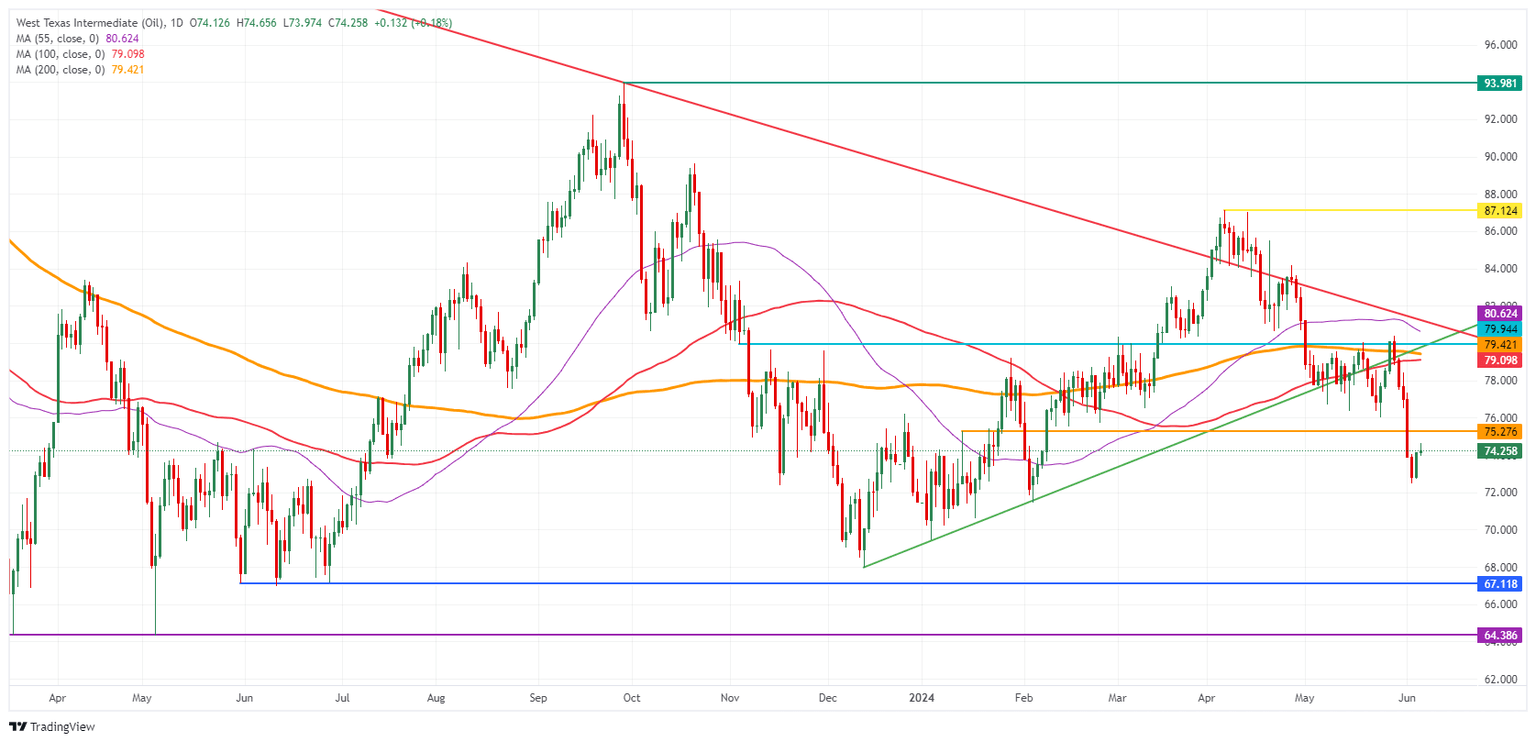 US WTI Crude Oil: Daily Chart