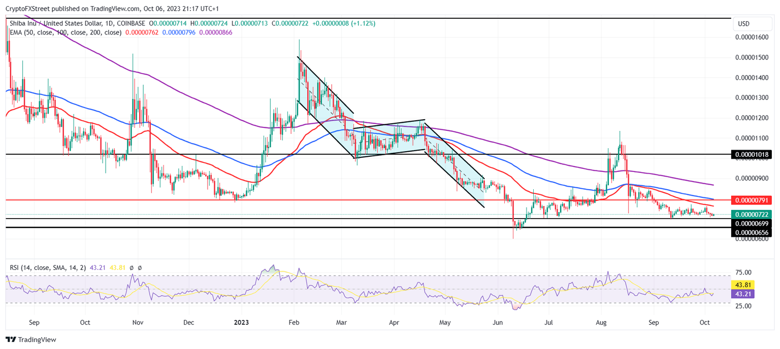 SHIB/USD 1-day chart