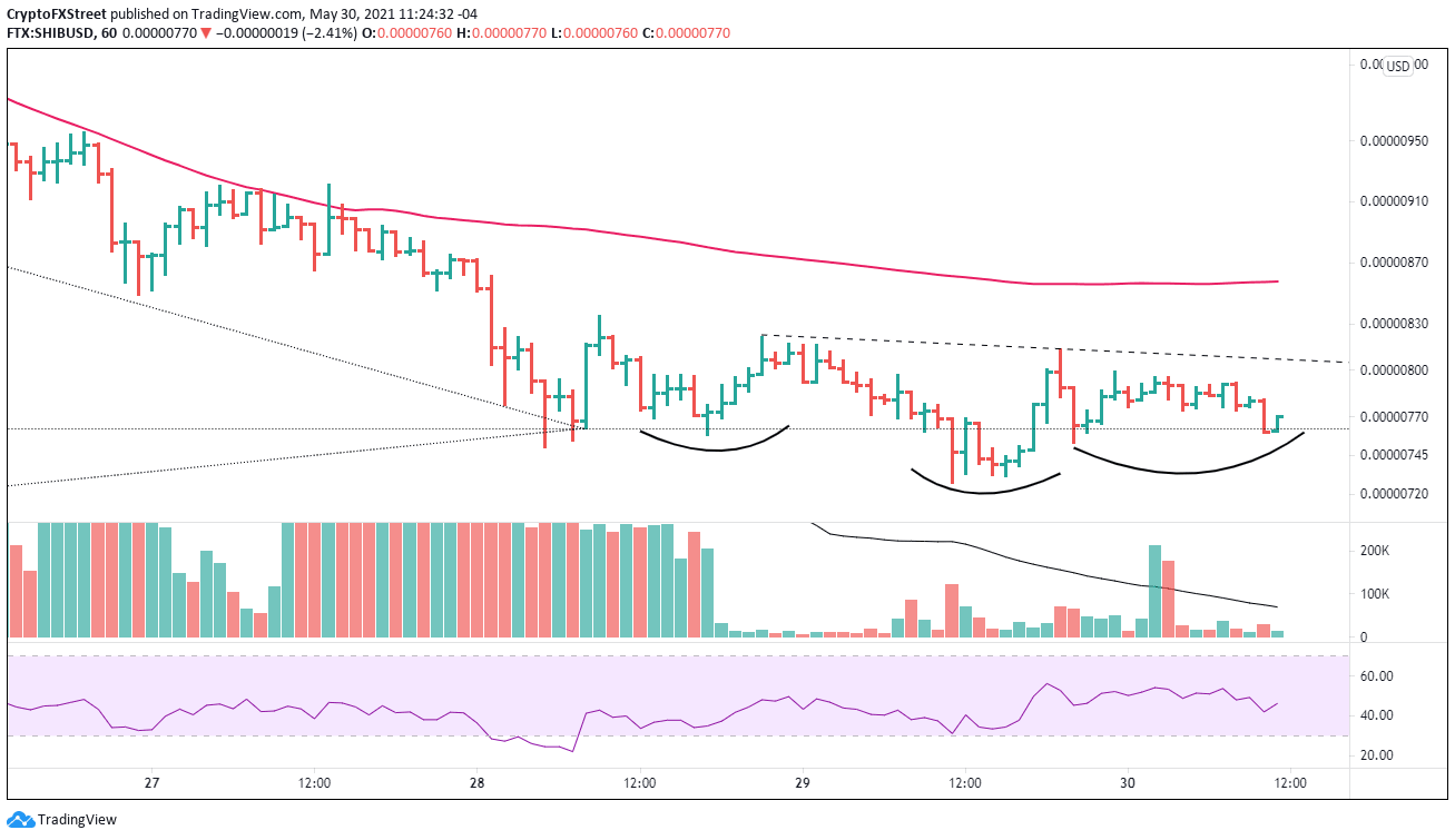 SHIB/USD 1-hour chart